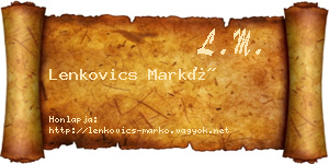 Lenkovics Markó névjegykártya